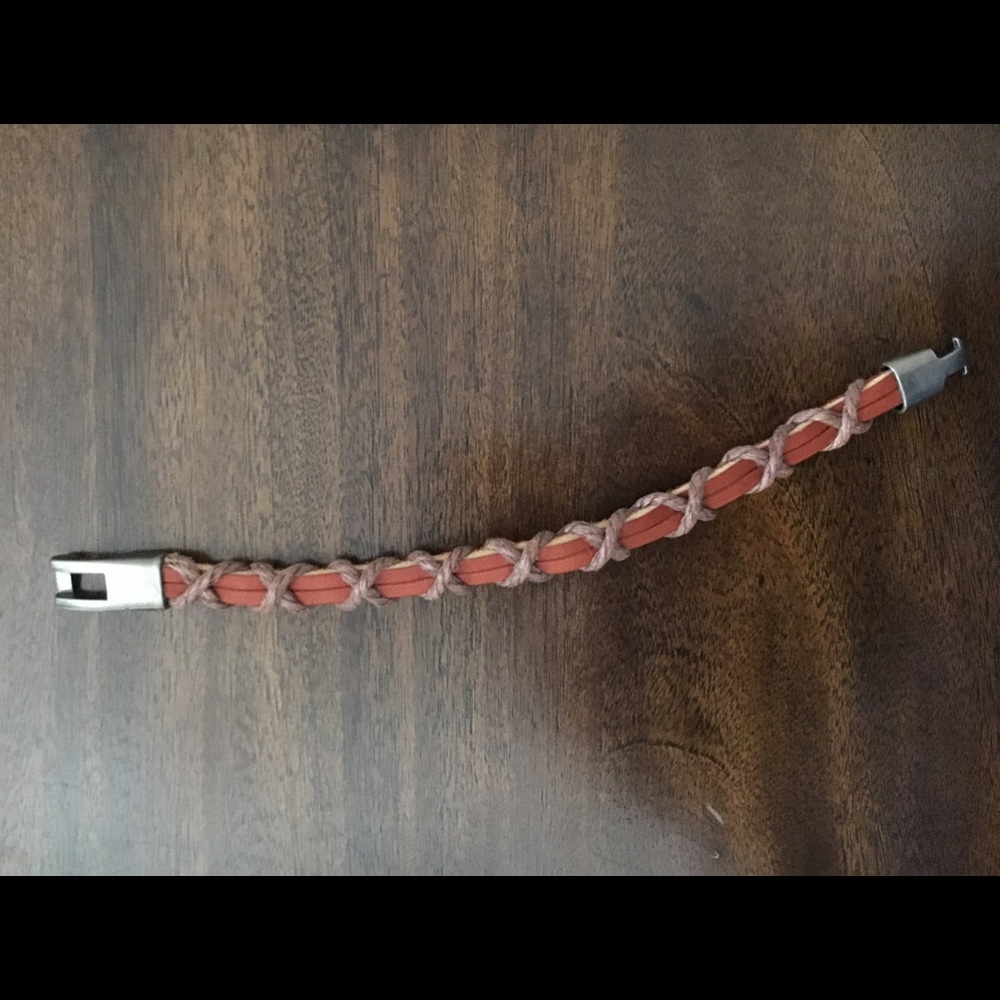 Braided leather bracelet